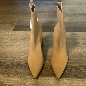 SOLD. Zara Fabric Ankle Boot With Geometric Heel